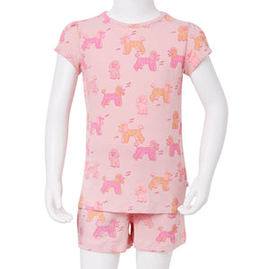 Kids' Short-Sleeved Pyjamas Light Pink 104