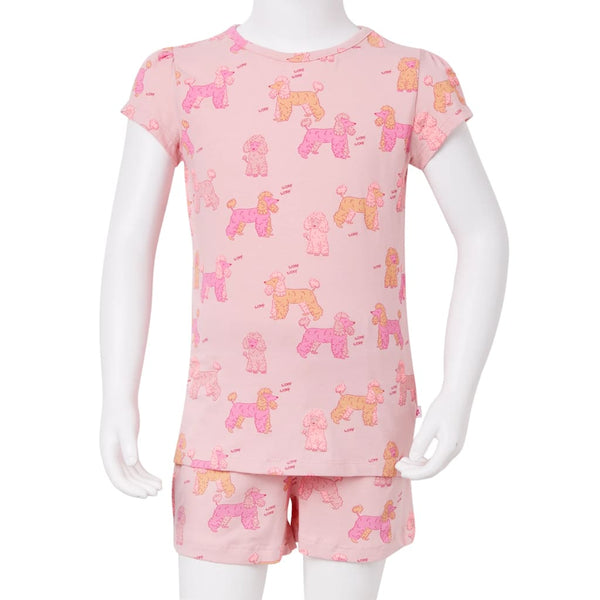 Kids' Short-Sleeved Pyjamas Light Pink 104