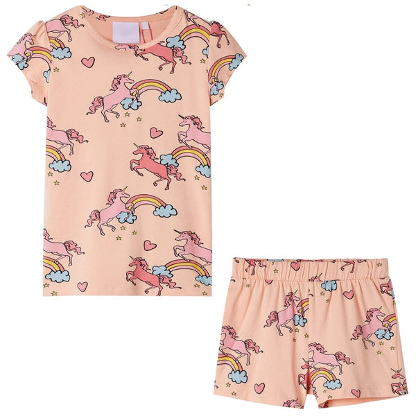 Kids' Short-Sleeved Pajamas Light Orange 104