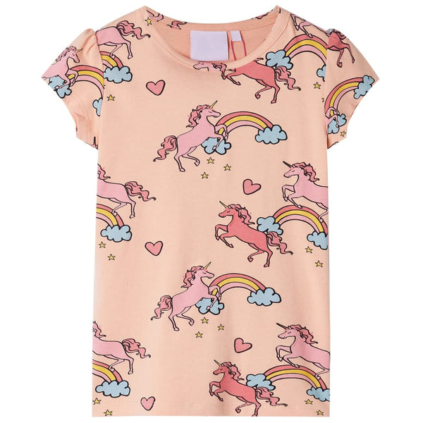 Kids' Short-Sleeved Pajamas Light Orange 104