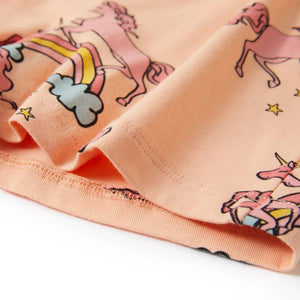 Kids' Short-Sleeved Pajamas Light Orange 104