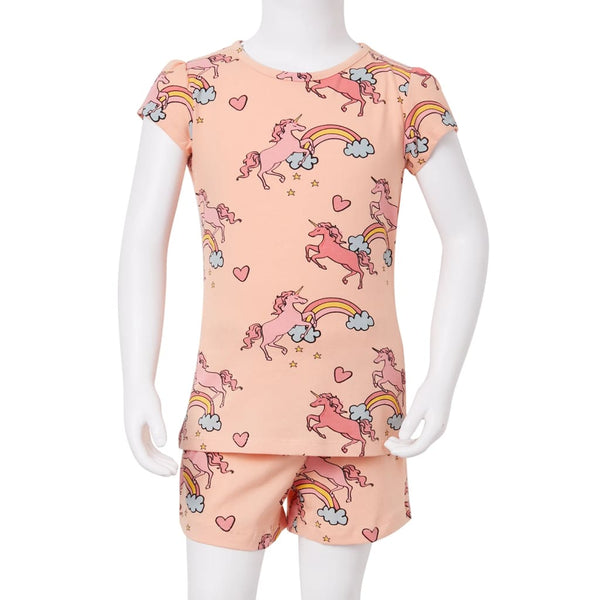 Kids' Short-Sleeved Pajamas Light Orange 104