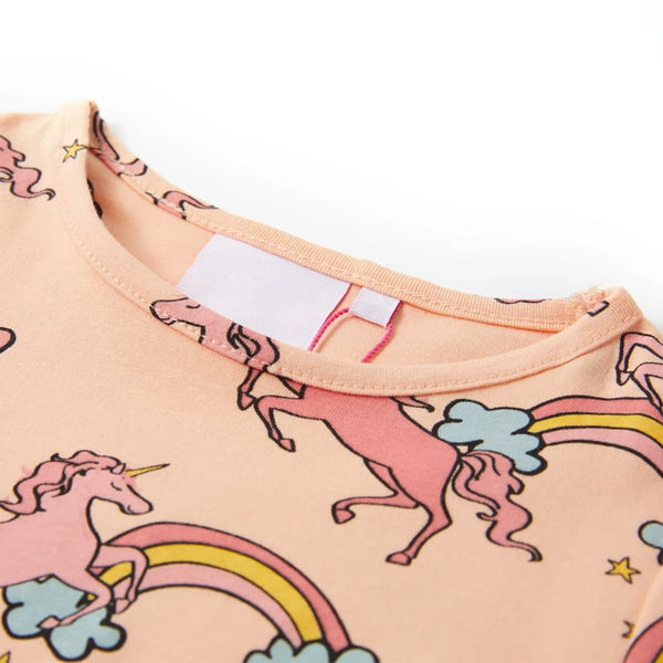 Kids' Short-Sleeved Pajamas Light Orange 104
