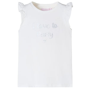 Kids' T-shirt with ruffle sleeves White 104