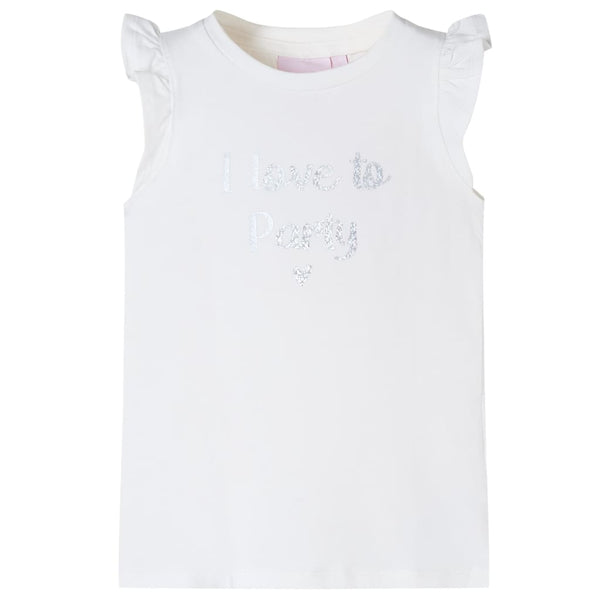 Kids' T-shirt with ruffle sleeves White 104