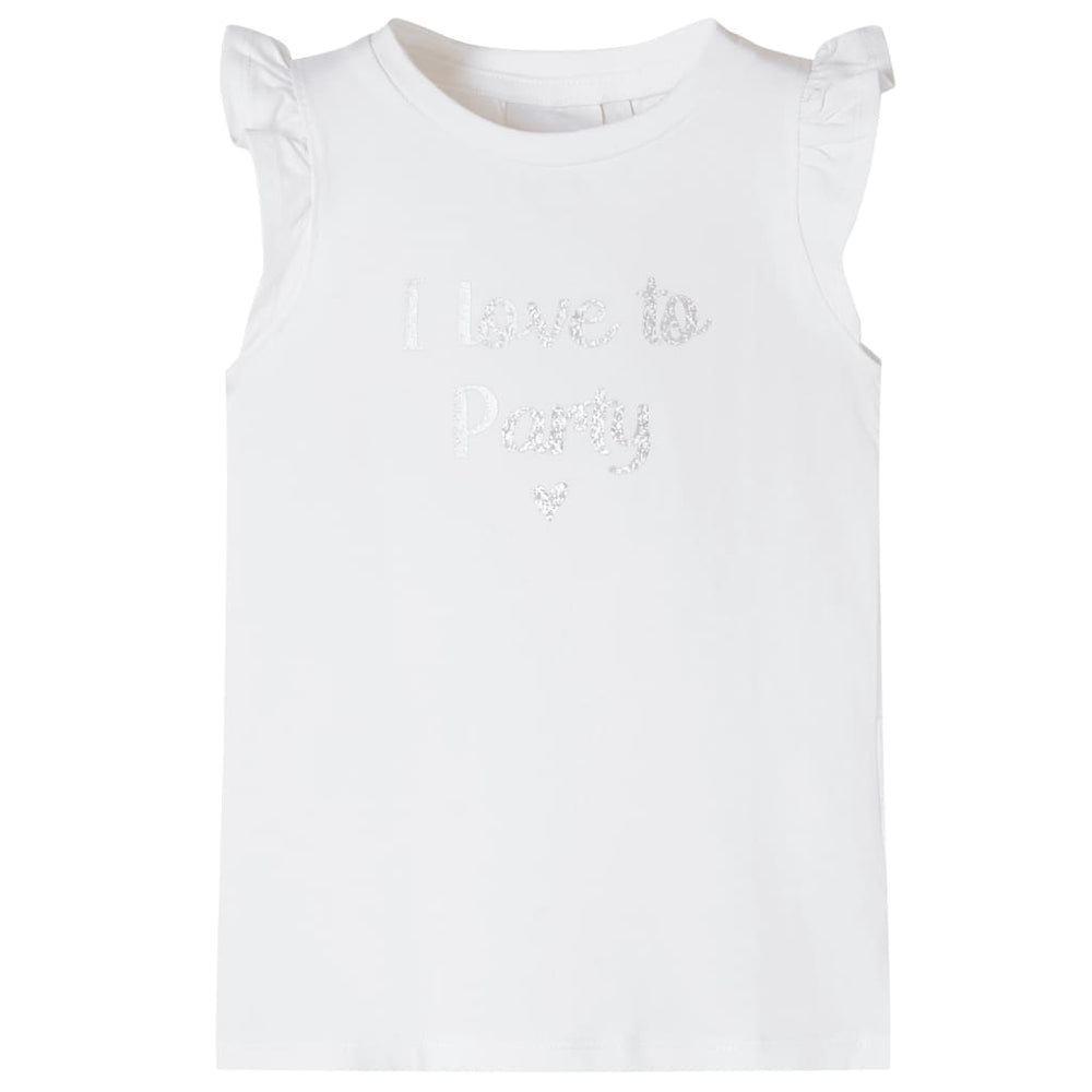 Kids' Ruffle Sleeve T-Shirt White 116