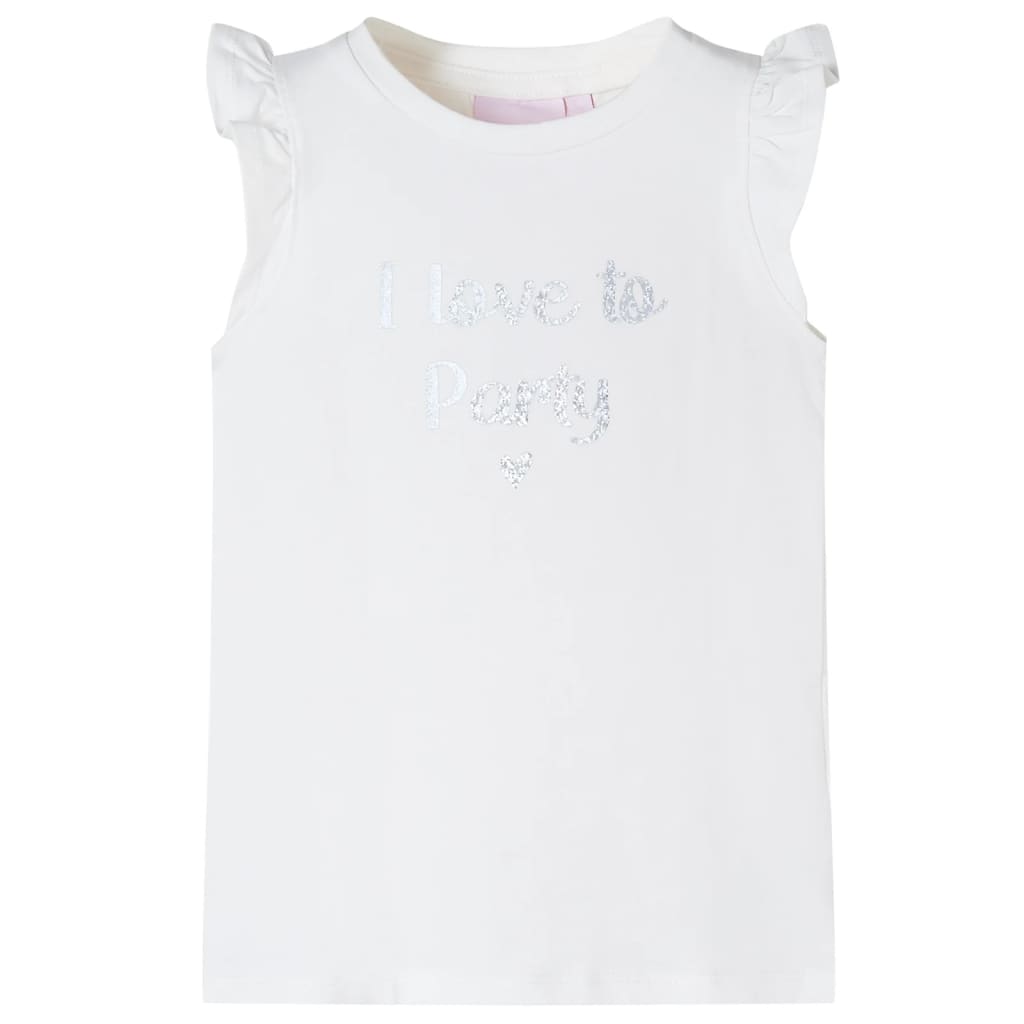 Girls' Ruffle Sleeve T-Shirt White 140