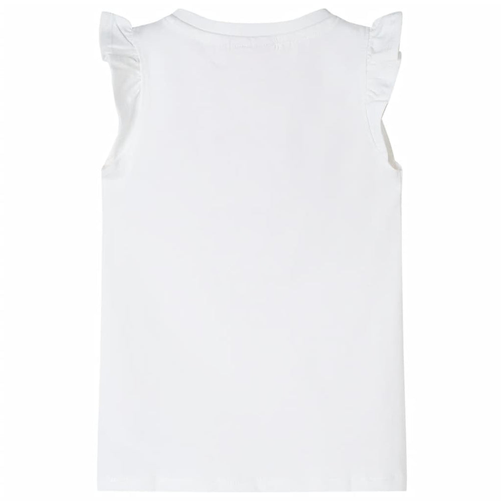 Girls' Ruffle Sleeve T-Shirt White 140