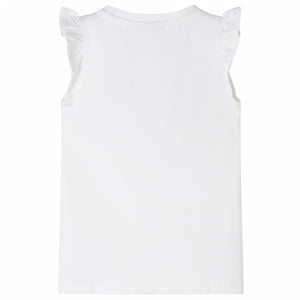 Girls' Ruffle Sleeve T-Shirt White 140