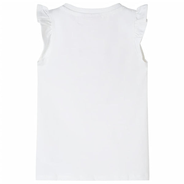 Girls' Ruffle Sleeve T-Shirt White 140