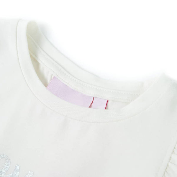 Girls' Ruffle Sleeve T-Shirt White 140