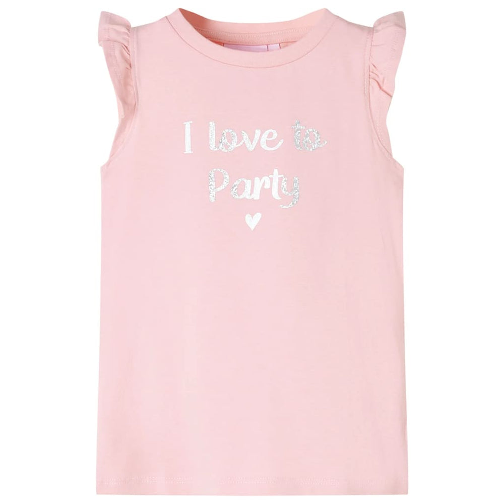 Girls' Ruffle-Sleeve T-shirt Light Pink 104