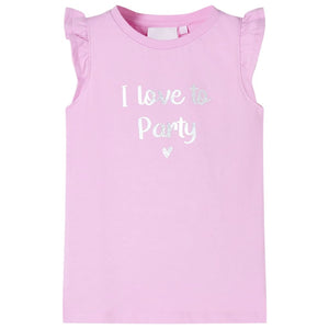 Girls' Ruffled Sleeve T-Shirt Purple 128