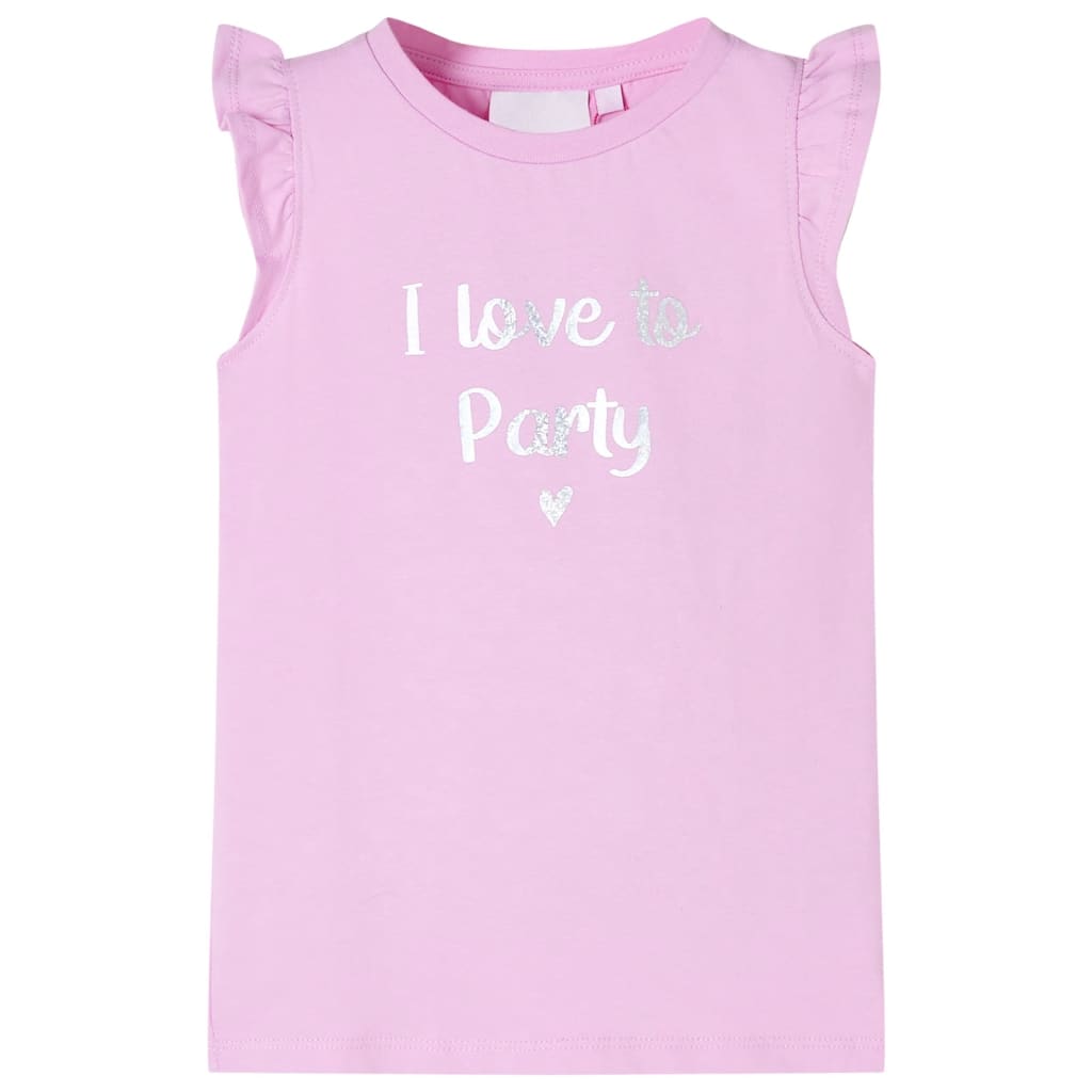 Girls' Ruffled Sleeve T-Shirt Purple 128