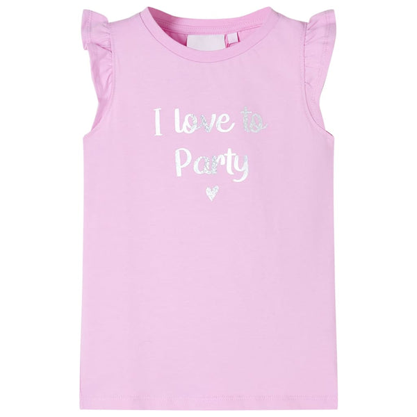 Girls' Ruffle Sleeve T-Shirt Purple 140