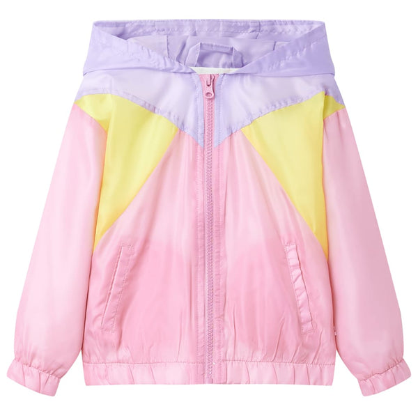 Kids' Multicolored Hooded Jacket with Zipper, Size 116