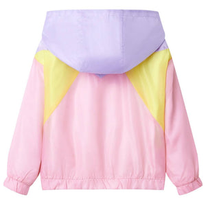 Kids' Multicolored Hooded Jacket with Zipper, Size 116