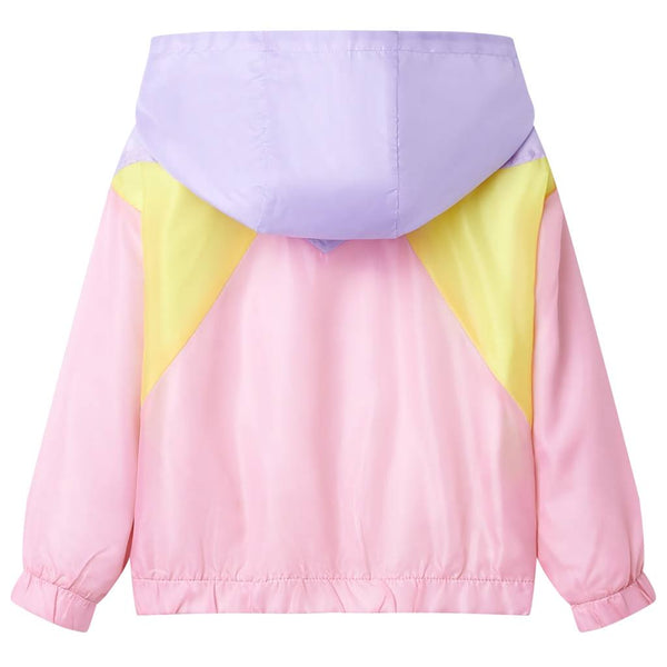 Kids' Multicolored Hooded Jacket with Zipper, Size 116