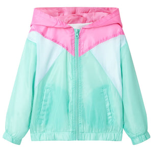 Kids' Multicolored Hooded Jacket with Zipper, Size 116