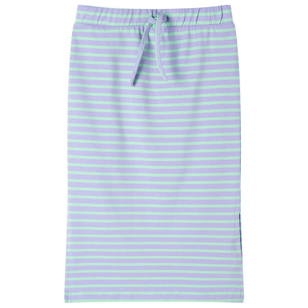 Girls' Skirt with Stripes Straight Bright Mint Green 116