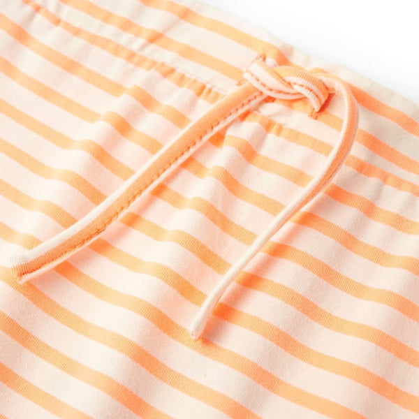 Children's Skirt with Stripes Straight Neon Orange 140