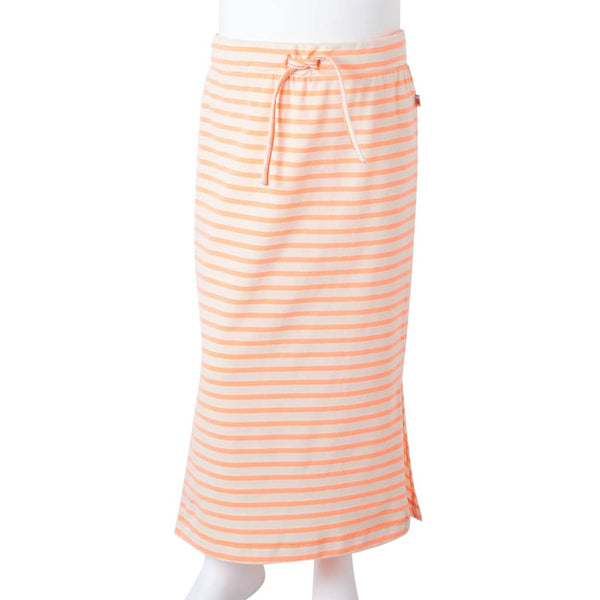 Children's Skirt with Stripes Straight Neon Orange 140