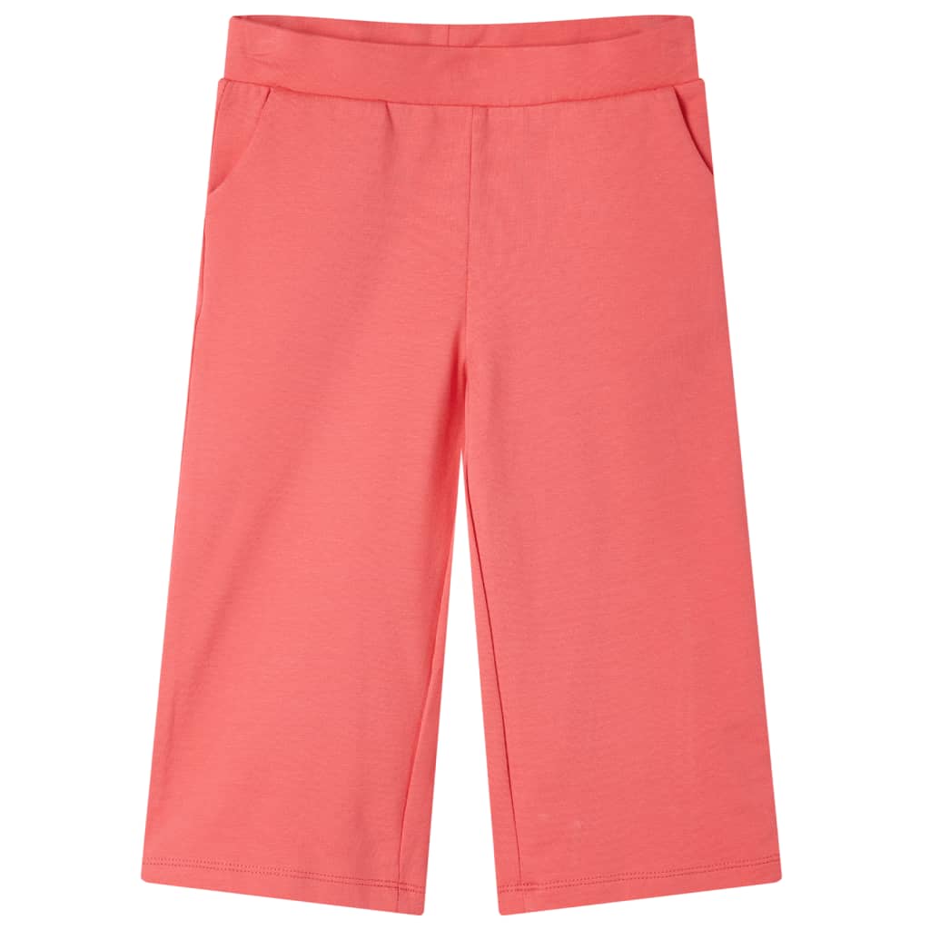 Kids' Wide Leg Trousers Coral Pink 104