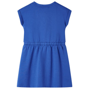 Girls' Dress with Drawstring Cobalt Blue 104
