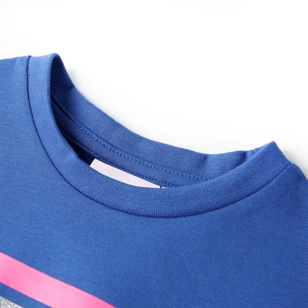 Girls' Dress with Drawstring Cobalt Blue 104