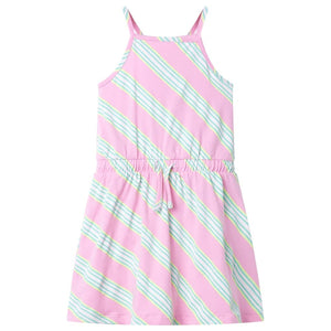 Girls' Dress with Drawstring Sleeveless Pink 116