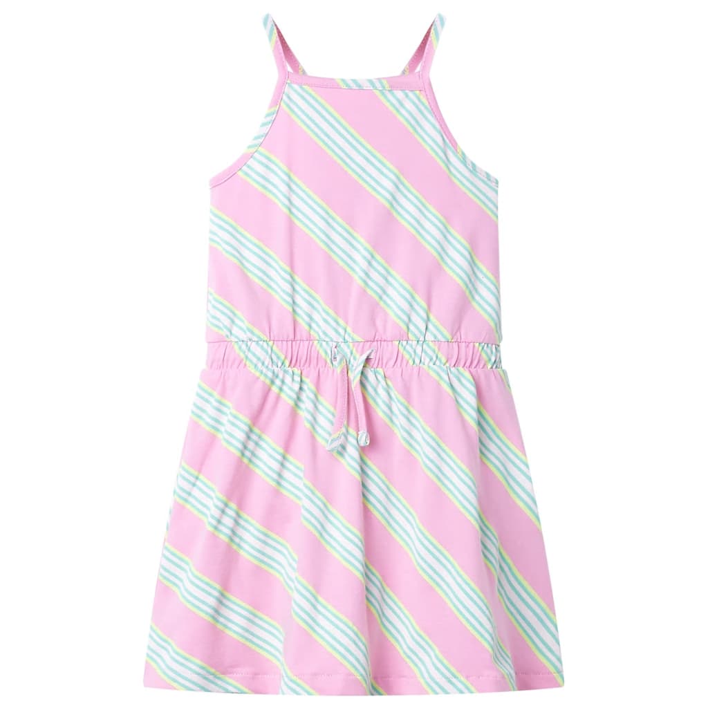 Girls' Dress with Drawstring Sleeveless Pink 116