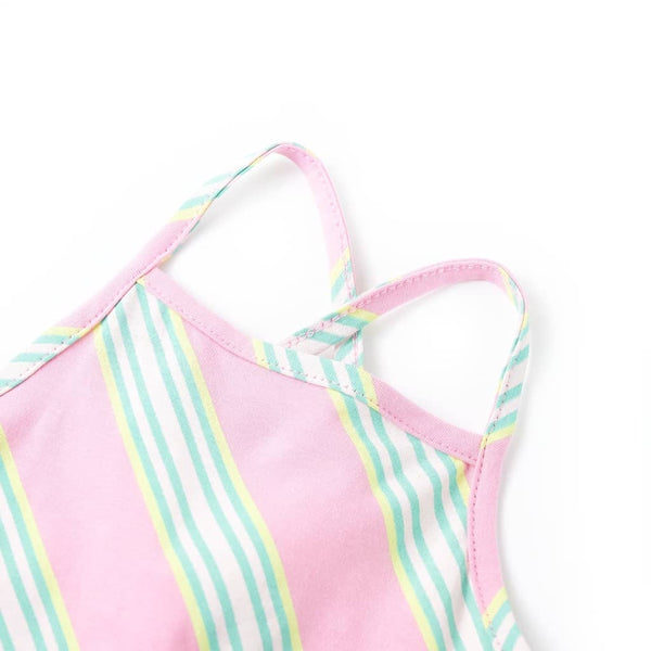 Girls' Dress with Drawstring Sleeveless Pink 116