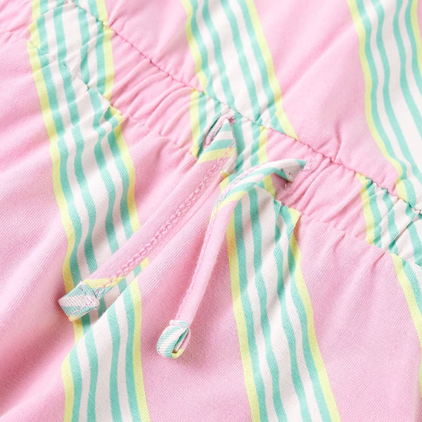 Girls' Dress with Drawstring Sleeveless Pink 116