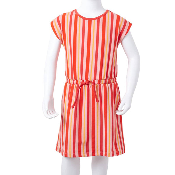 Children's Dress with Drawstring Pink and Red 116