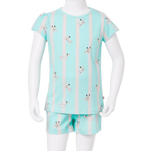 Kids' Short-Sleeved Pajamas Ecru 140