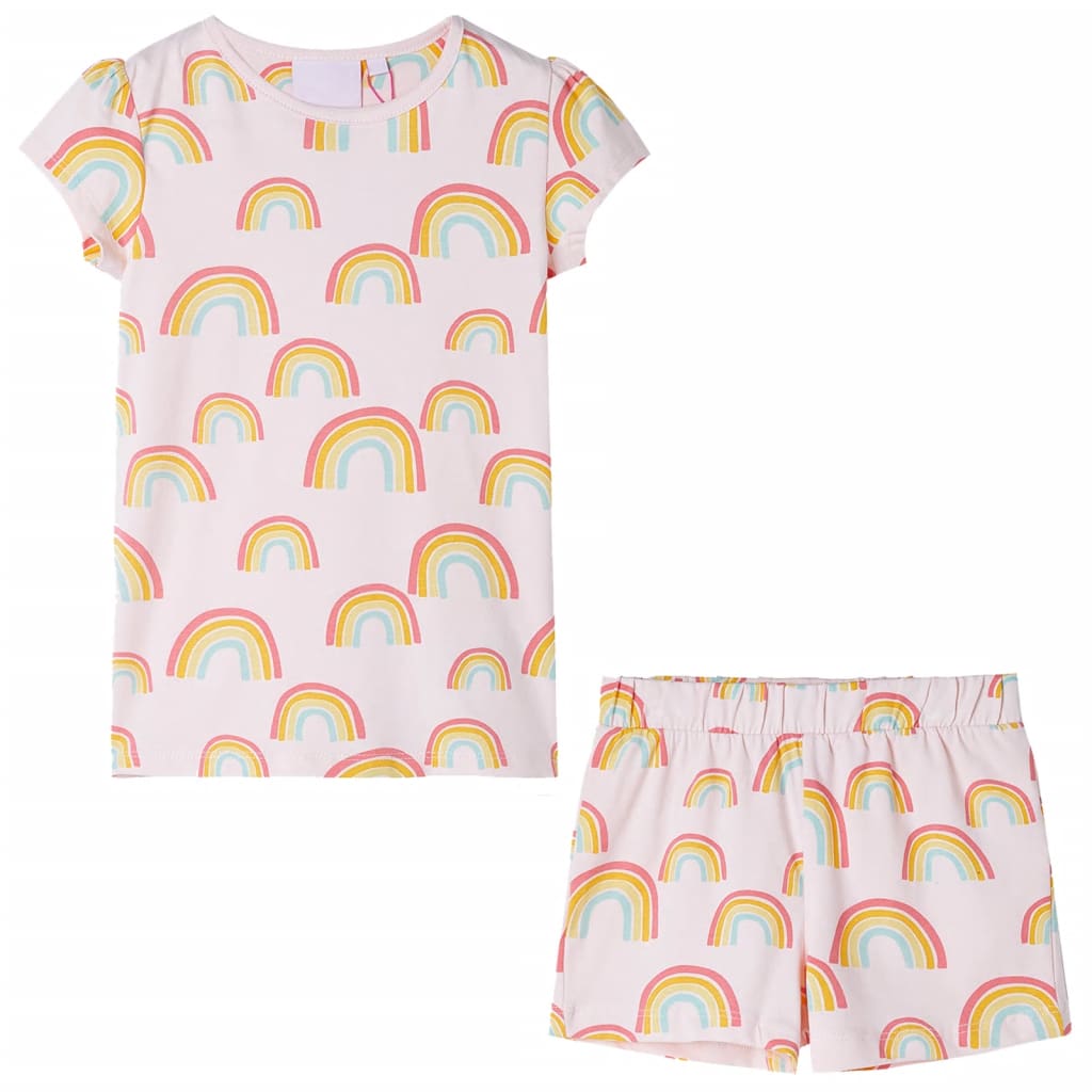 Girls' Short-Sleeved Pyjamas Light Pink 104
