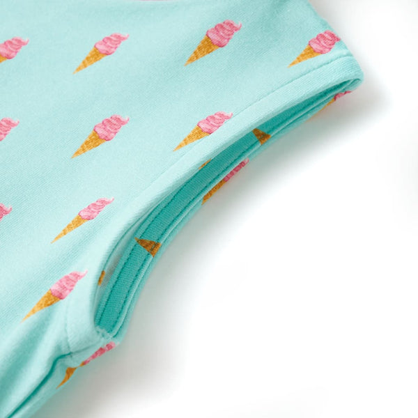 Girls' Dress with Drawstring Light Mint Green 116