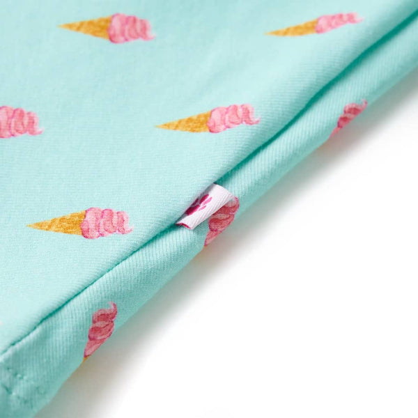 Girls' Dress with Drawstring Light Mint Green 116