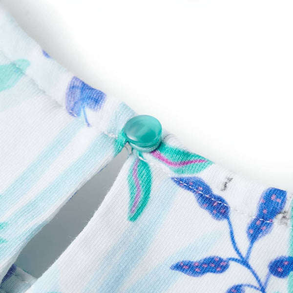 Children's Dress Ecru and Dark Mint Green 104