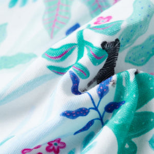 Children's Dress Ecru and Dark Mint Green 116