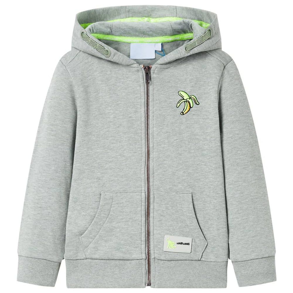 Kids' Zip-Up Hoodie Light Khaki Melange 104