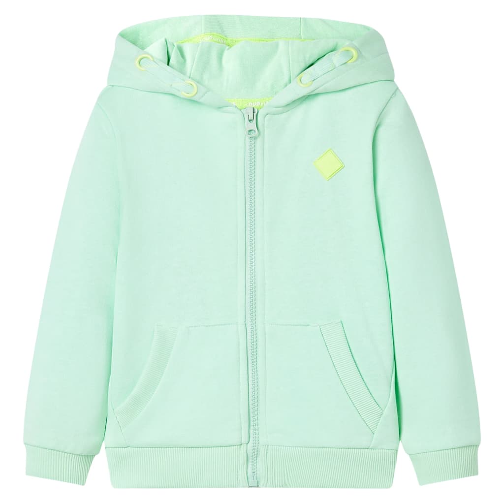 Kids' Hooded Zipper Sweatshirt Light Green 104