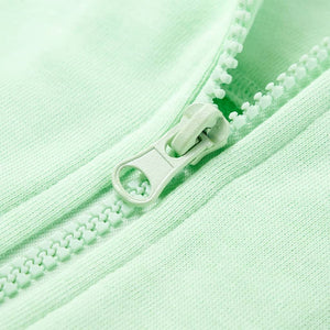 Kids' Hooded Zipper Sweatshirt Light Green 104
