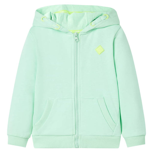 Kids' Hooded Zipper Sweatshirt Light Green 116