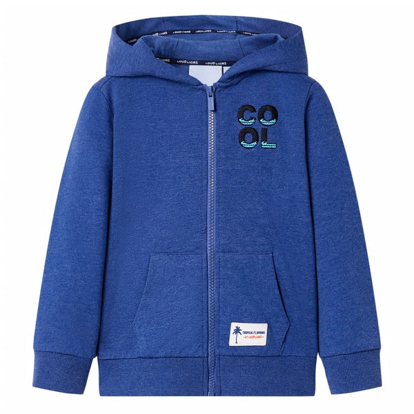 Kids' Zip-Up Hoodie Dark Blue Melange 92