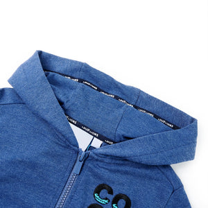 Kids' Zip-Up Hoodie Dark Blue Melange 92
