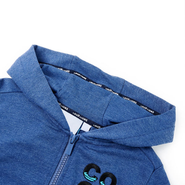 Kids' Zip-Up Hoodie Dark Blue Melange 92