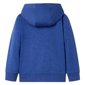Kids' Hooded Zipper Sweatshirt Dark Blue Mélange 104