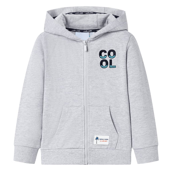Kids' Hooded Zipper Grey 92