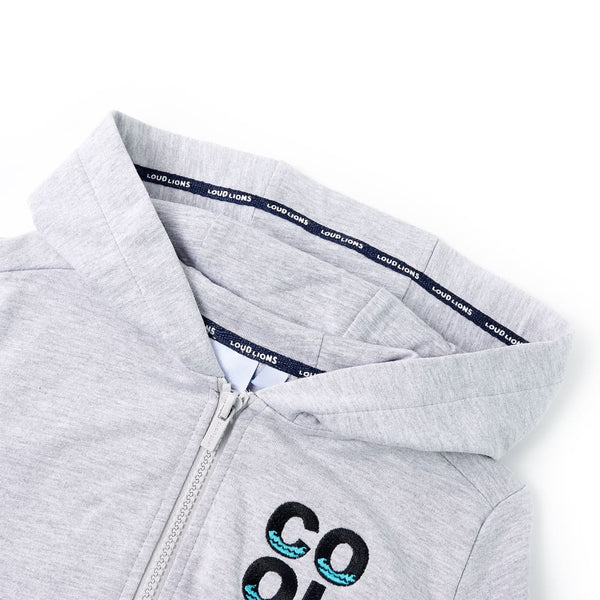 Kids' Hooded Zipper Grey 92